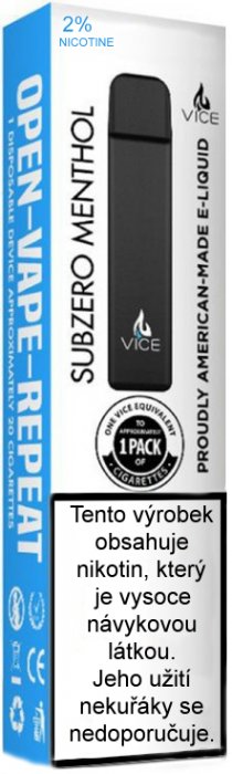 VICE Subzero Menthol 20mg e-cigareta