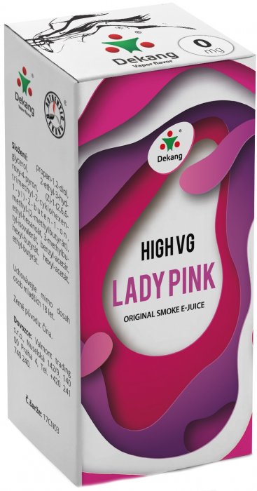 Liquid Dekang High VG Lady Pink 10ml - 0mg (Borůvka s broskví)