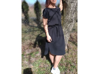 Šaty BASIC z mušelínu, midi délka