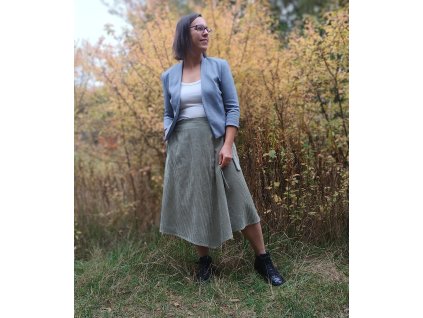 Zavinovací sukně z hrubšího manšestru