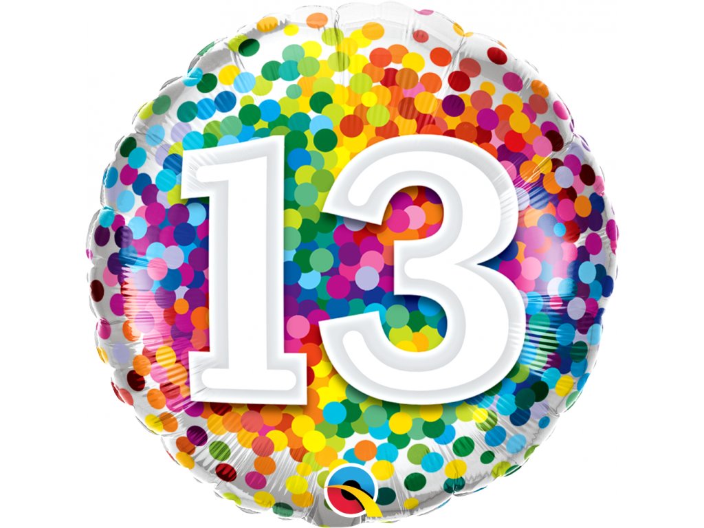 vyr 13391 13529 foliovy balonek kruh barevne konfety 13 45cm