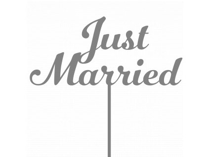 Dekorace na dort, Just Married, šedá