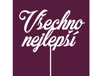 Dekorace na dort, Všechno nejlepší, bílá
