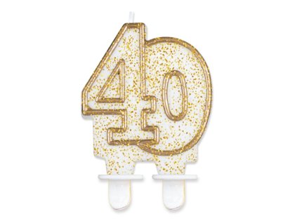 Svíčka dortová zlatá, číslo 40