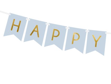 Banner Happy birthday, modrý
