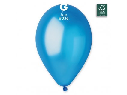 Latexový metalický balónek 28cm, 036 modrý