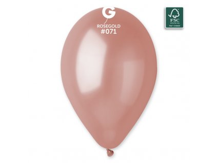 Latexový metalický balónek 28cm, 071 Rosegold
