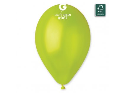 Latexový metalický balónek 28cm, 067 sv.zelený