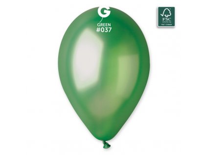 Latexový metalický balónek 28cm, 037 zelený