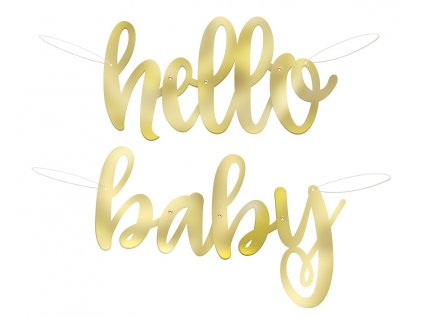 Banner Hello Baby, zlatý