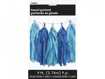 Girlanda střapcová modrá