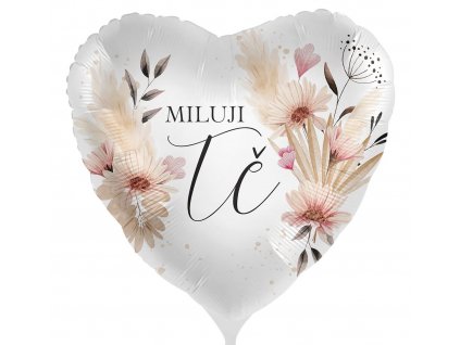 Fóliový balónek srdce 43cm, Miluji tě Ty a já CZ