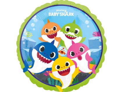 Fóliový balonek kruh 43cm, Baby Shark