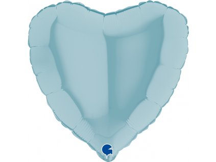 Fóliový balónek srdce 46cm, pastel modré