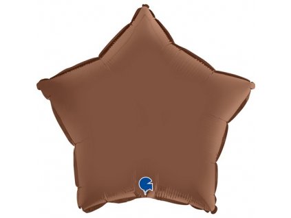Fóliový balónek hvězda 46cm, čokoládová