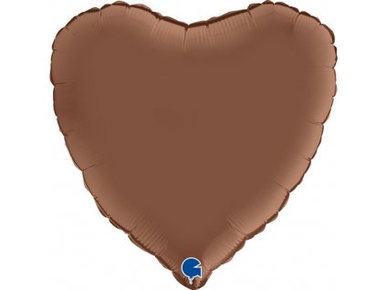 Fóliový balónek srdce 46cm, čokoládové