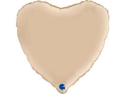 Fóliový balónek srdce 46cm, krémové