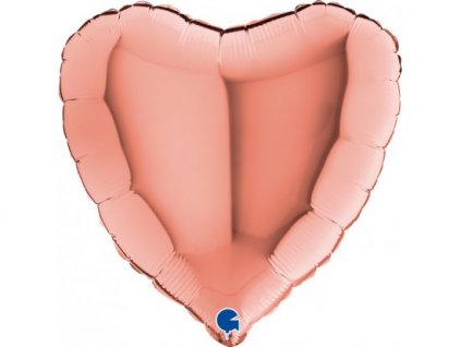 Fóliový balónek srdce 46cm, rose gold