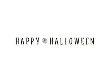 Party papírový nápis Happy Halloween, pavučiny