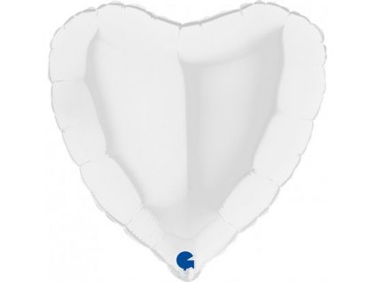 Fóliový balónek srdce 46cm, bílé
