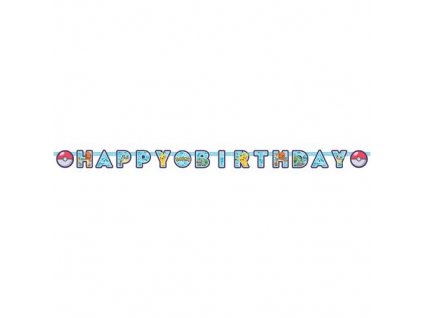 Party nápis Happy Birthday, Pokémon