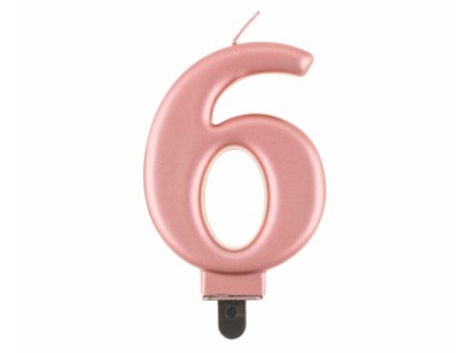 Dortová svíčka rose gold 6