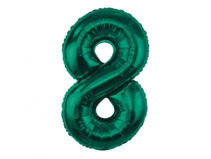 balon cyfra 8 zielona butelkowa zielen