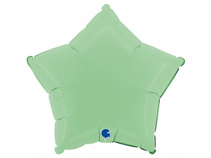 Fóliový balónek hvězda 46cm, matně zelená