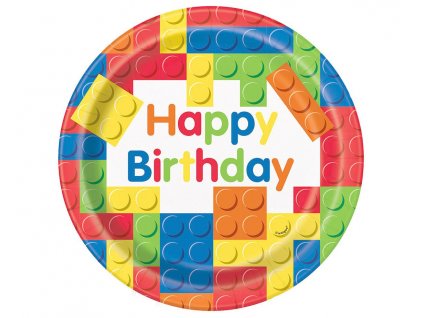 Papírové talíře Lego Happy Birthday 23cm, 8ks