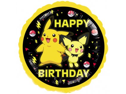 0025628 foliovy balonek happy birthday pokemon pikachu 2024 43 cm