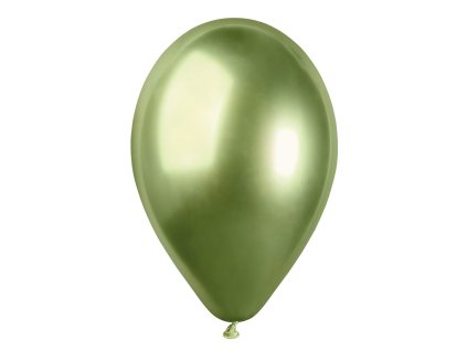 Latexový chromový balónek 33cm, zelený kiwi