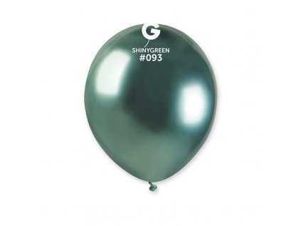 Latexový dekorační chromový balónek 13cm, zelený lesklý