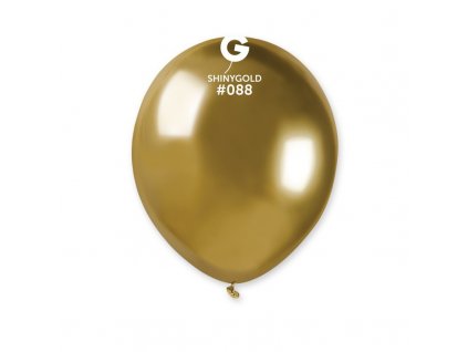 Latexový dekorační chromový balónek 13cm, zlatý lesklý