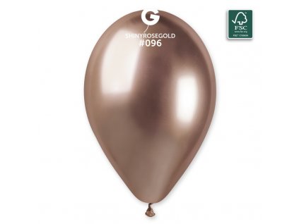 Latexový chromový balónek 33cm, rose gold