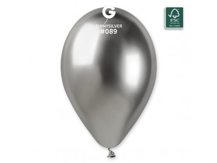 Latexový chromový balónek 33cm, stříbrný