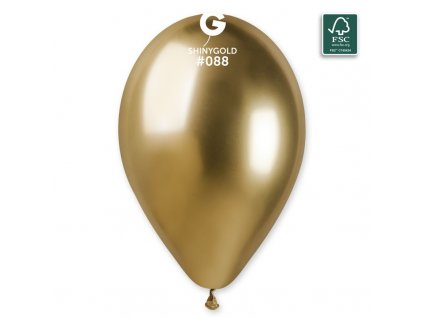 Latexový chromový balónek 33cm, zlatý