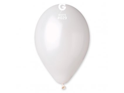 Latexový metalický balónek 26cm, 029 bílý