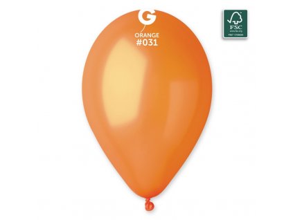 Latexový metalický balónek 28cm, 031 oranžový