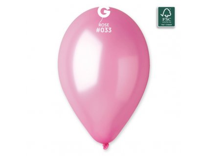 Latexový metalický balónek 28cm, 033 růžový