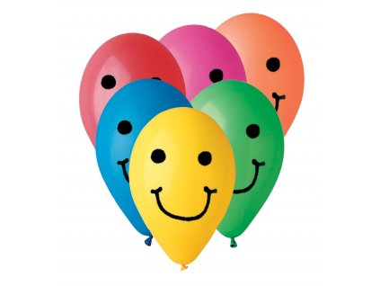 Latexový balónek 26cm, potisk Smile