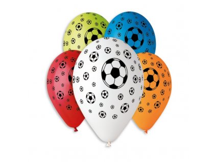 Balónky latexové 30cm, Fotbal, 5ks