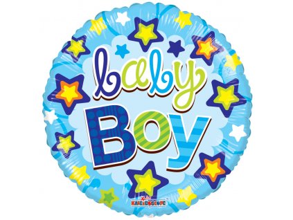 Fóliový balónek kruh 46cm, Kytičky Baby Boy