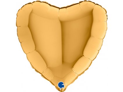 Fóliový balónek srdce 46cm, zlaté