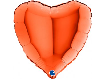Fóliový balónek srdce 46cm, oranžové
