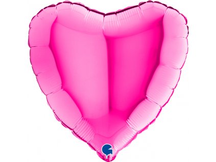 Fóliový balónek srdce 46cm, magenta