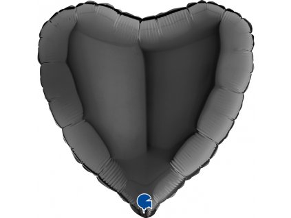 Fóliový balónek srdce 46cm, černé