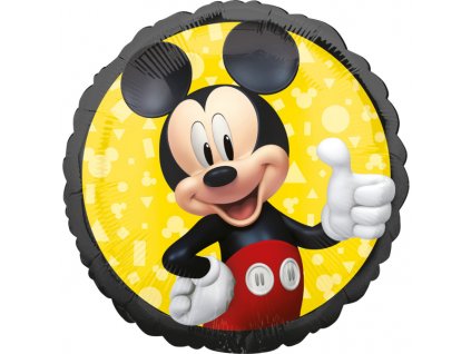 Fóliový balónek kruh 43cm, Mickey Mouse černý