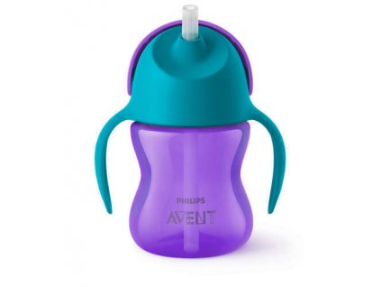 Philips AVENT hrníček s brčkem fialový 200 ml