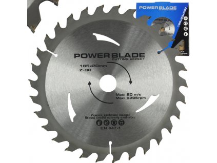 Kotouč pilový s SK plátky (vidiový), 185x30Tx20mm POWER BLADE M09058