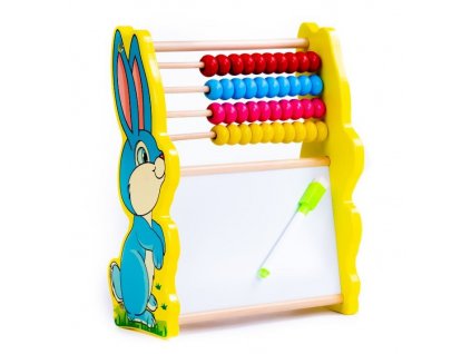 Dřevěné počítadlo s tabulkou - králík
